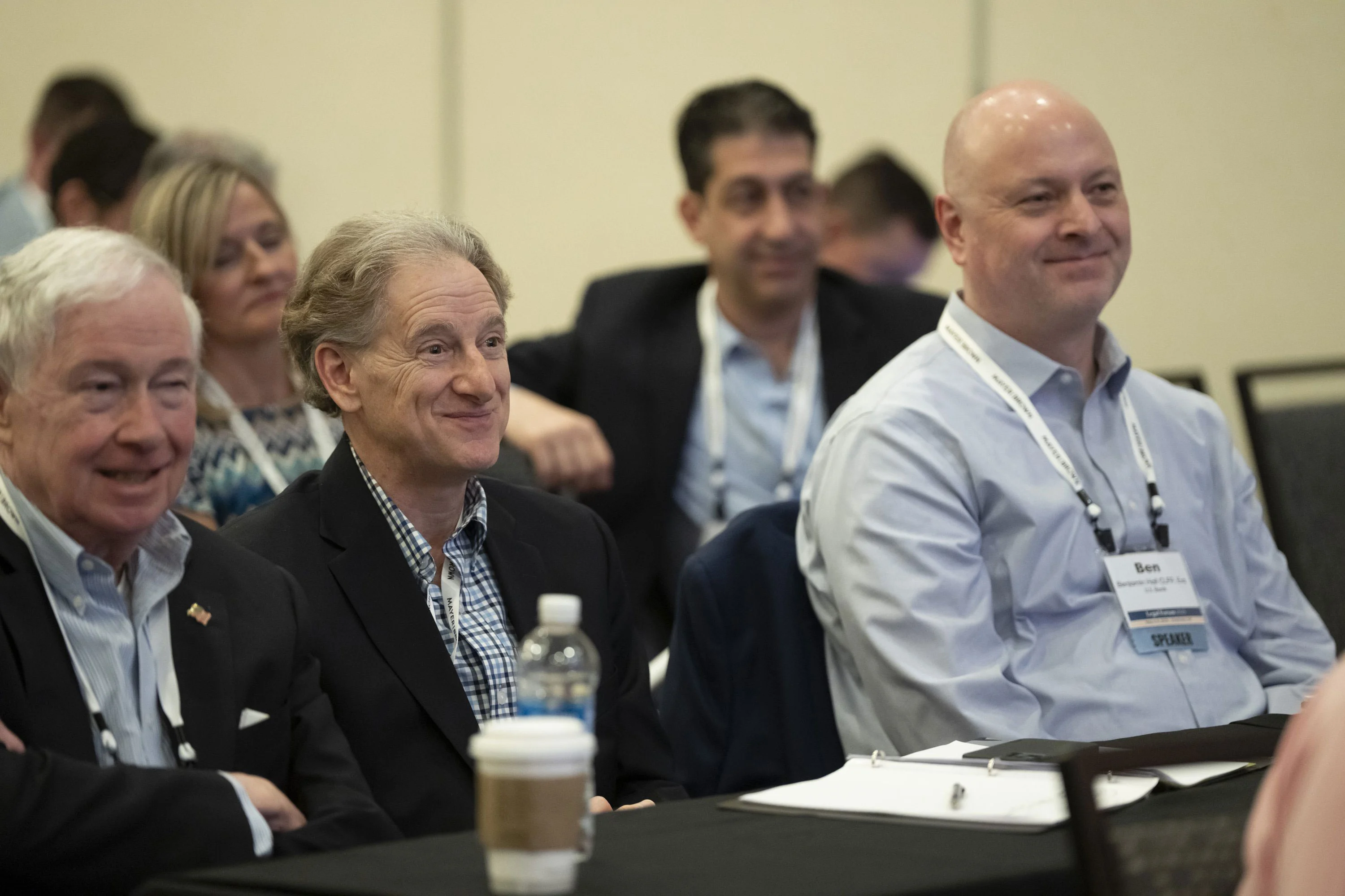 Dominic with Steve Whelan, a mentor and decades-long friend (l.); Brian Kestenbaum, a mentee and long-time friend (rear); and Ben Hall, friend and new member of Dominic’s legal team (r.) Dominic with Steve Whelan, Brian Kestenbaum, and Ben Hall