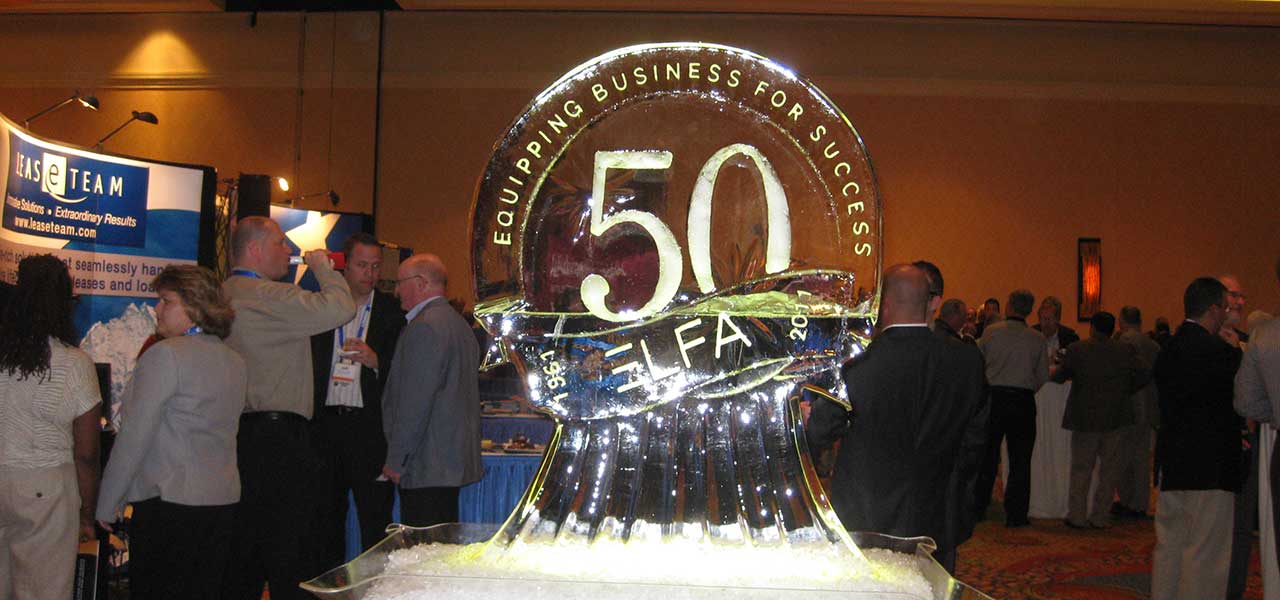 50th anniversary Logo sculpted in ice