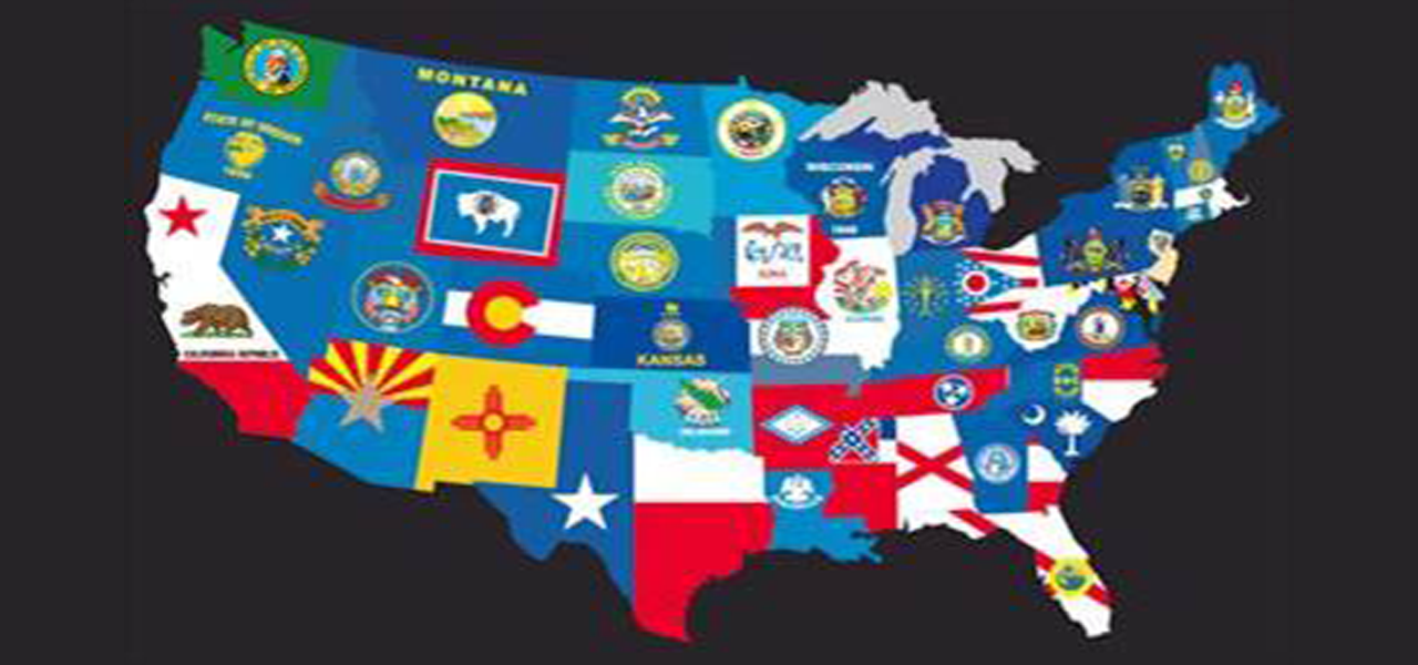 US Map of State Flags